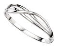 Gecko Jewellery Polished Silver Cross Over Bangle for Women