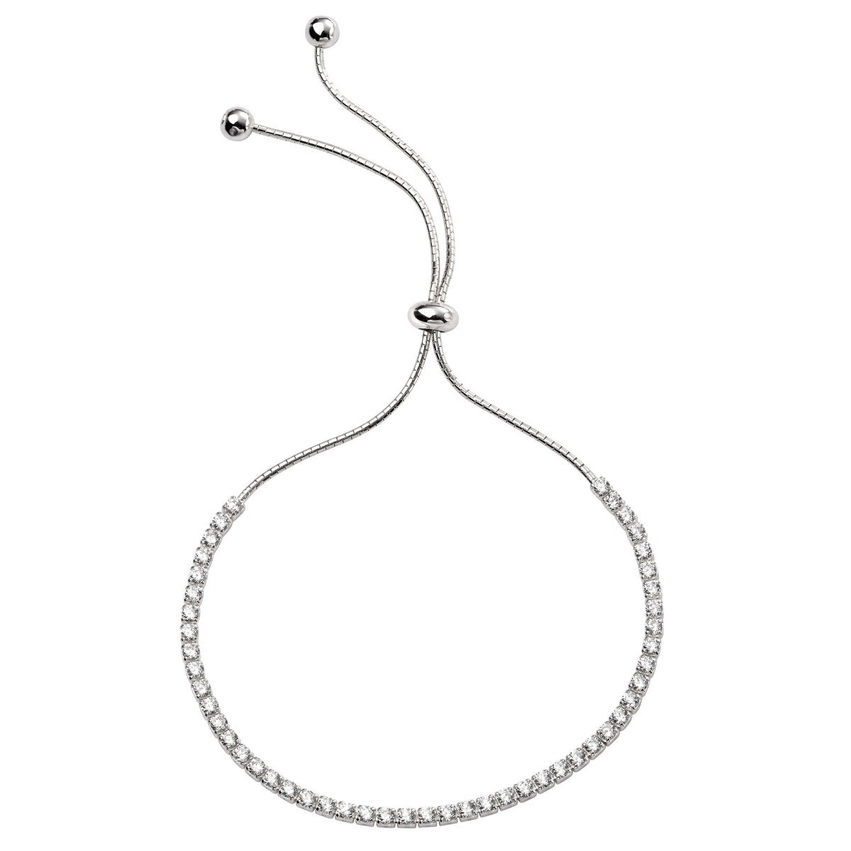 Gecko Jewellery Sterling Silver Cubic Zirconia Toggle Bracelet