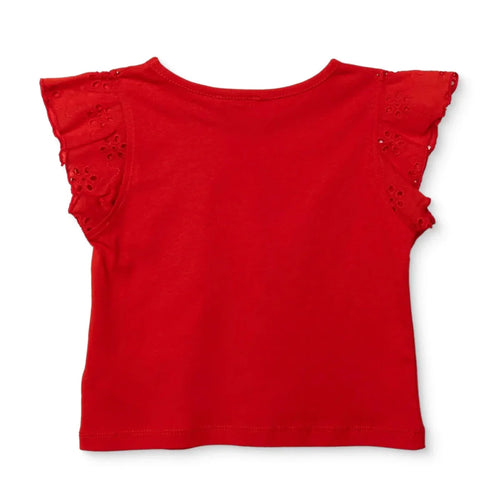 HelloBaby Girls Blouse Berry Belle Crew Neck Short Sleeve - Red