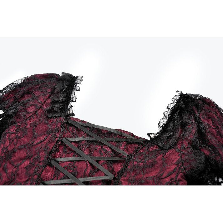 Dark in Love Red Black Lace Princess Dress with Star Charms