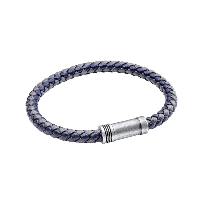 Gecko Jewellery Two Tone Woven Genuine Leather Bracelet for Men