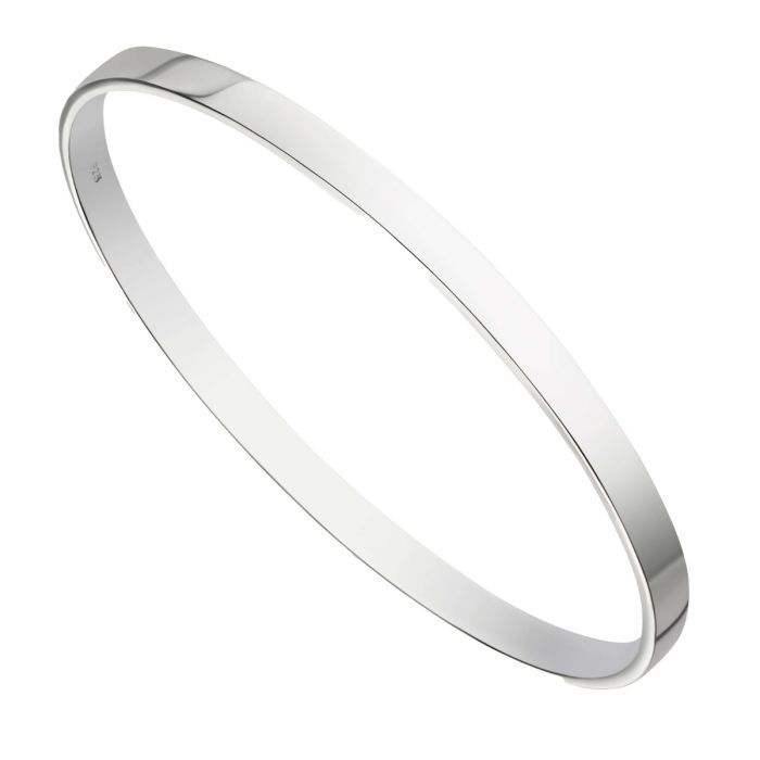 Gecko Jewellery Plain Engravable Bangle – Polished Finish Silver Cuff