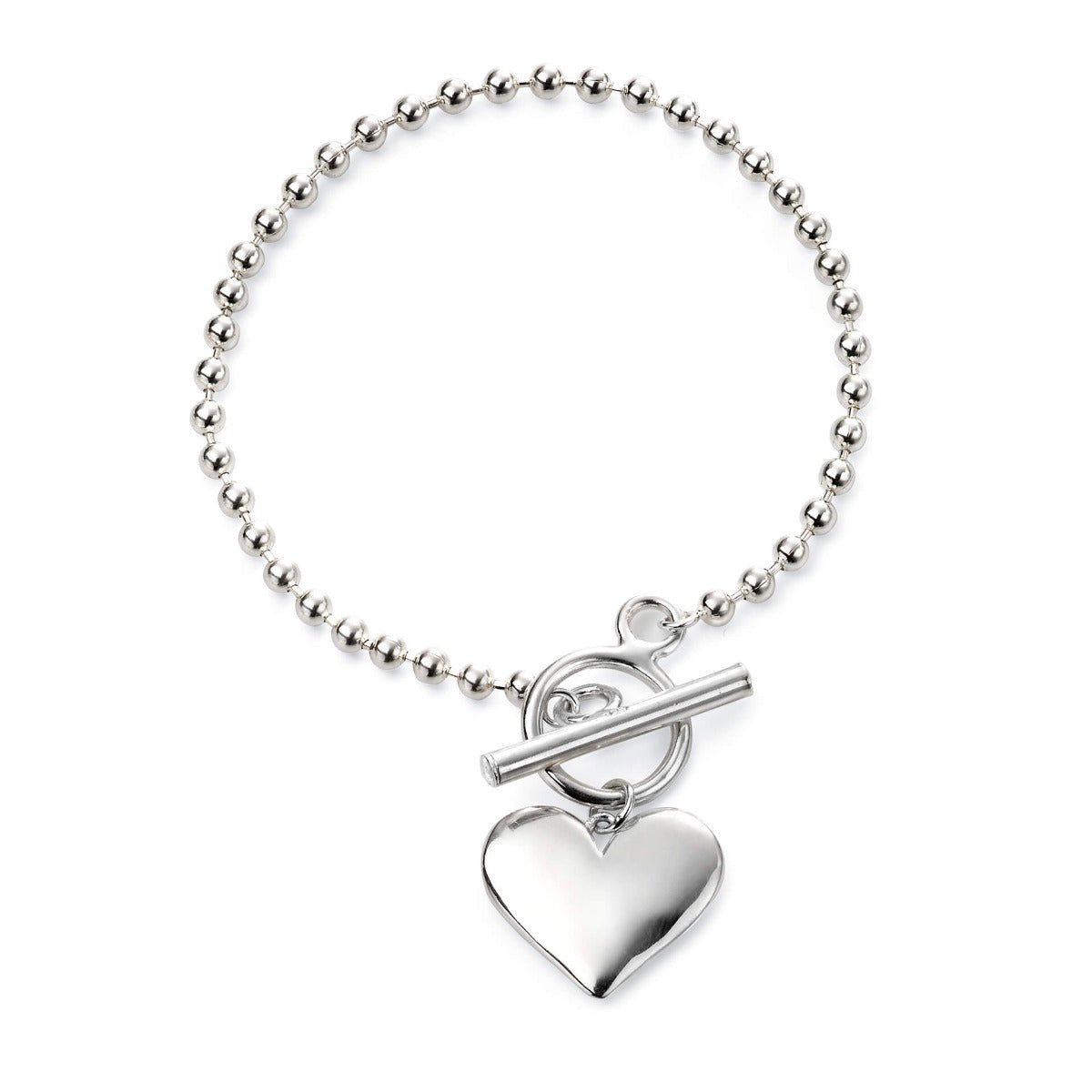 Gecko Jewellery Ball Chain Bracelet with Engravable Heart Tag