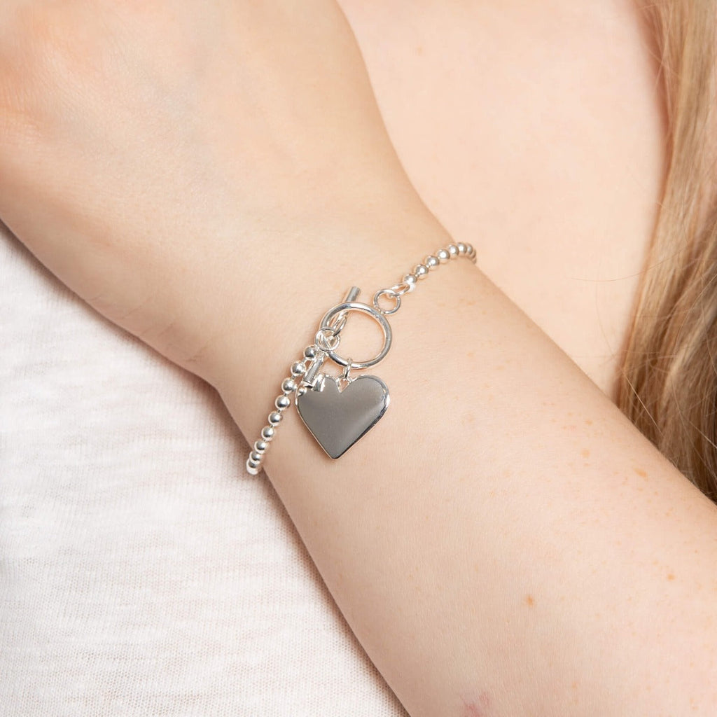Gecko Jewellery Ball Chain Bracelet with Engravable Heart Tag