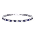 Gecko Jewellery Two Tone Oval Zirconia Sterling Silver Tennis Bracelet