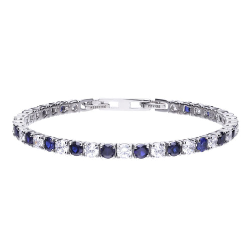 Gecko Jewellery Two Tone Oval Zirconia Sterling Silver Tennis Bracelet