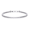 Gecko Jewellery Sterling Silver Bezel Set Zirconia Tennis Bracelet