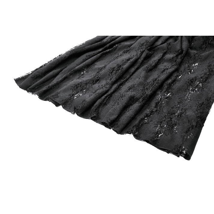 Dark in Love Gothic Lace Velvet Layered Maxi Skirt – Black Victorian