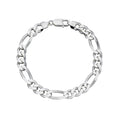 Gecko Sterling Silver Heavyweight Figaro Bracelet for Men - 22cm