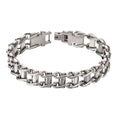 Fred Bennett Stainless Steel Bike Chain Bracelet – Classic Silver Style