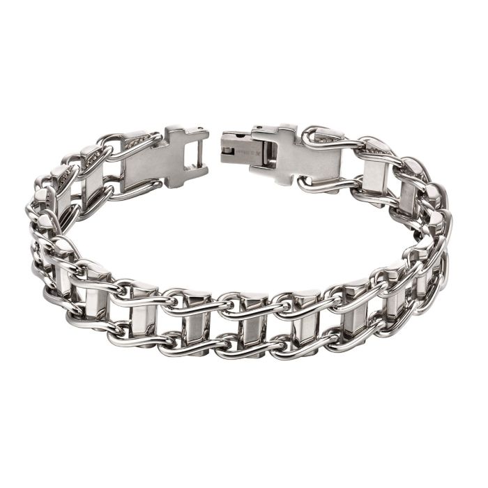 Fred Bennett Stainless Steel Bike Chain Bracelet – Classic Silver Style