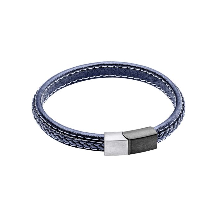 Gecko Jewellery Genuine Leather Plait Bracelet with Brushed Finish