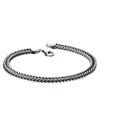 Gecko Jewellery Oxidised Foxtail Chain Bracelet in Sterling Silver