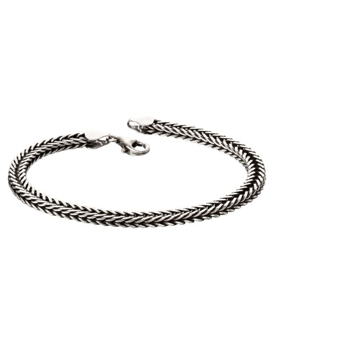 Gecko Jewellery Oxidised Foxtail Chain Bracelet in Sterling Silver