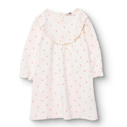 HelloBaby Winter Cherry Dress - Ecru Printed