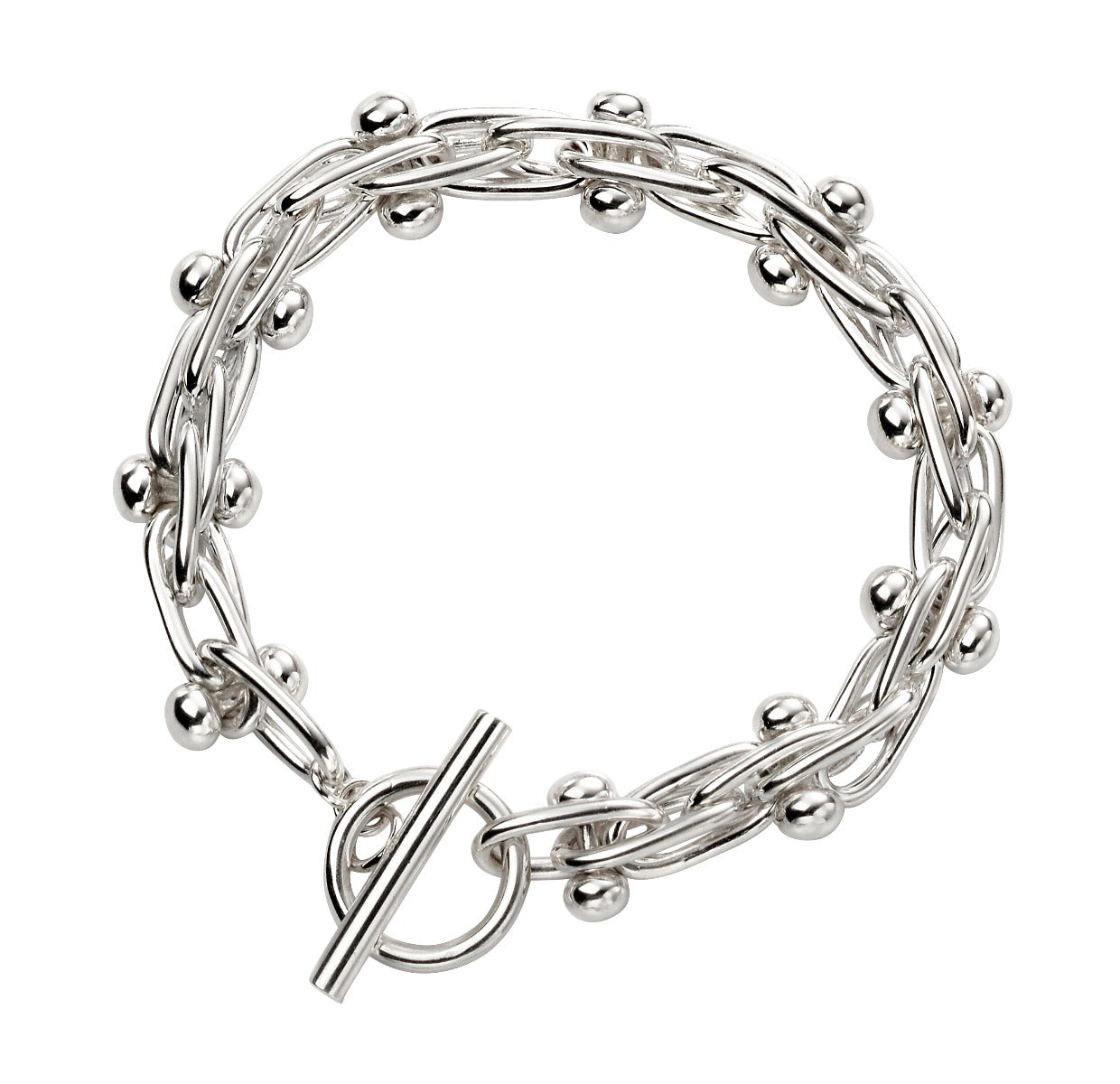 Gecko Jewellery Mexican Style Sterling Silver Ball and Bar Bracelet