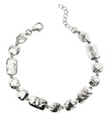 Gecko Jewellery Sterling Silver Hammered Multi Link Bracelet for Women