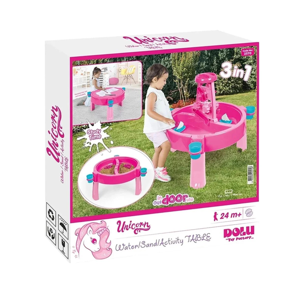 Dolu Unicorn Sand & Water Play Table – Pink
