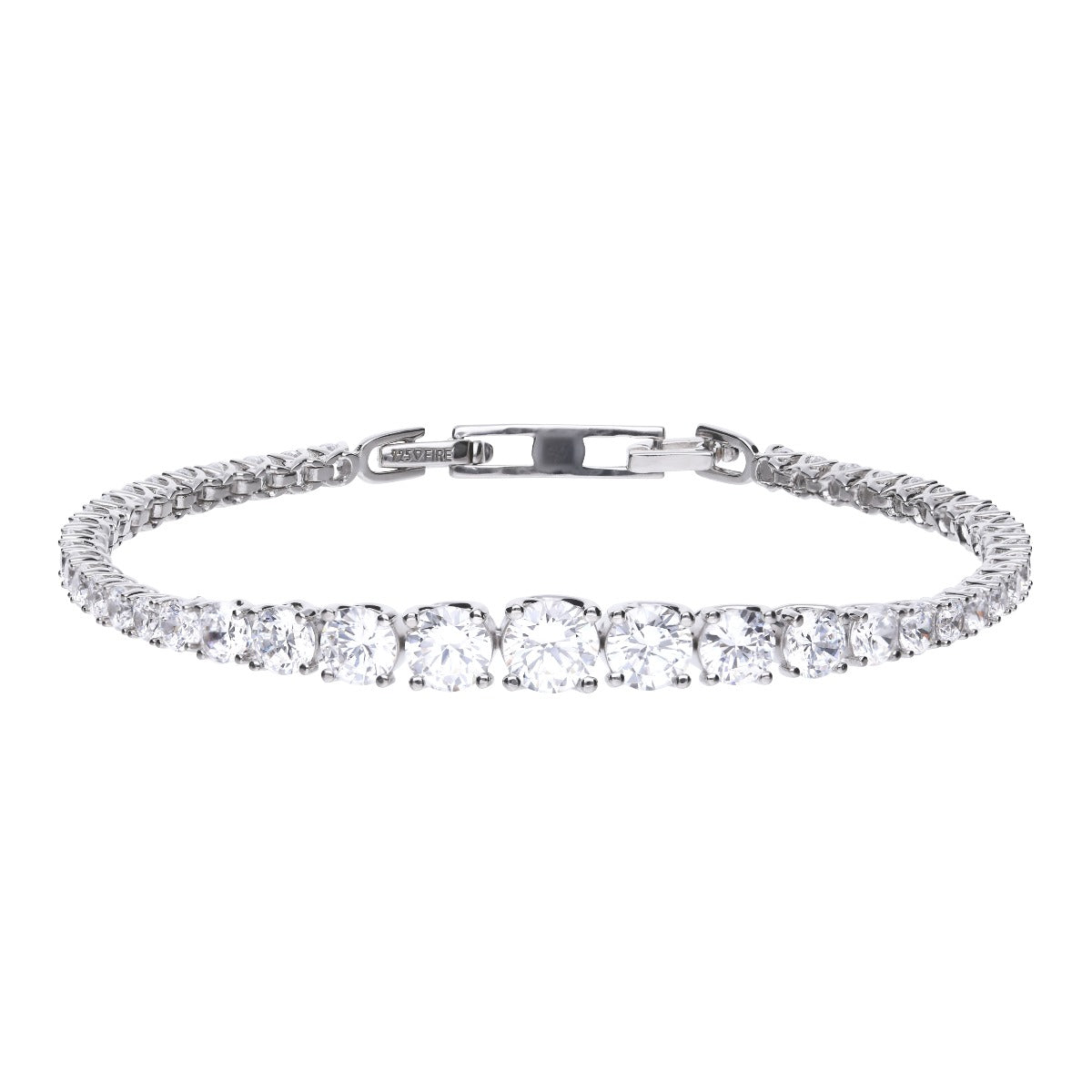 Diamonfire Graduated Zirconia Tennis Bracelet in Sterling Silver
