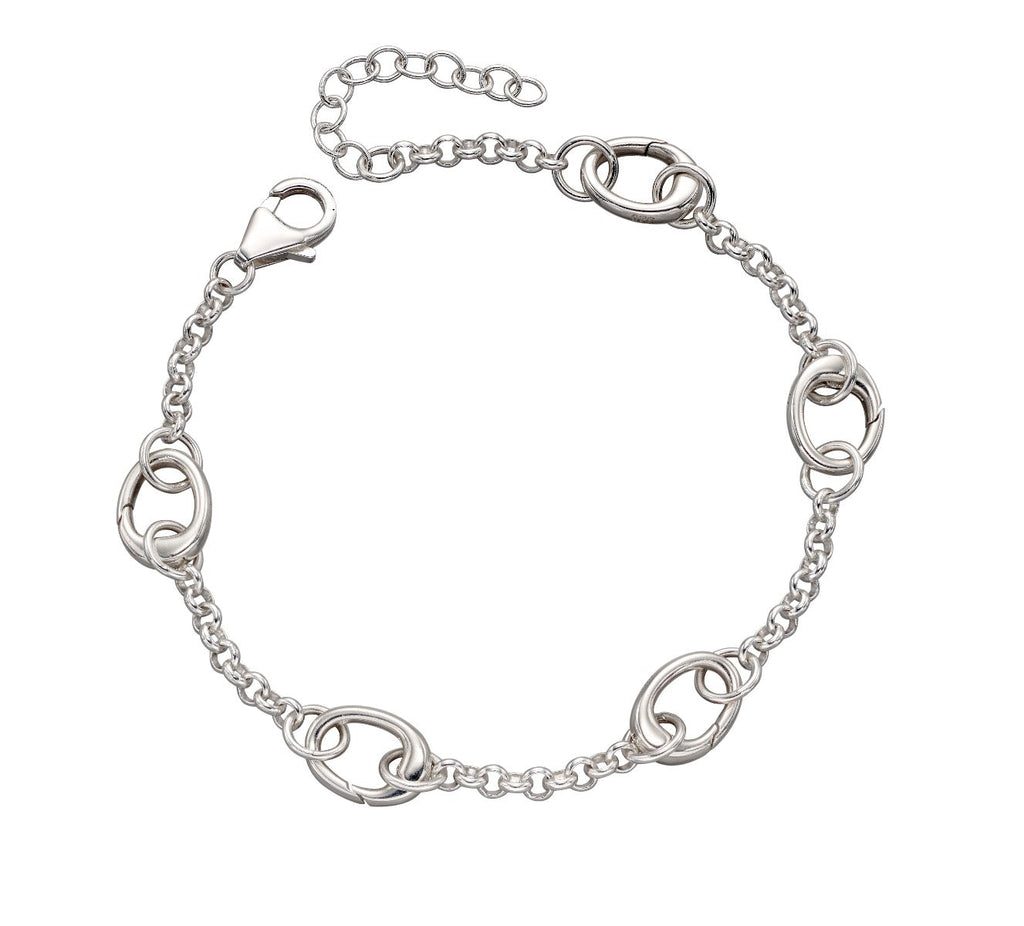 Gecko Jewellery Sterling Silver 5 Link Charm Bracelet for Women