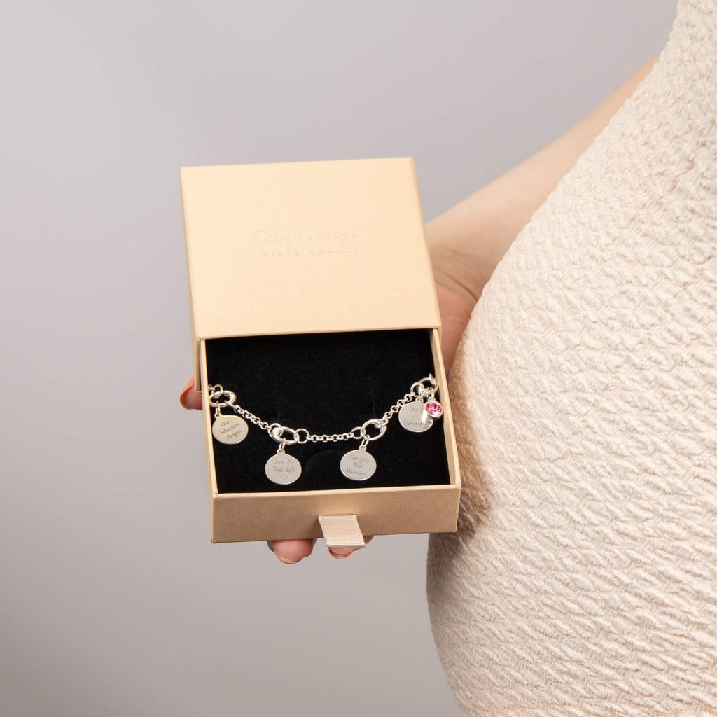 Gecko Jewellery Sterling Silver 5 Link Charm Bracelet for Women