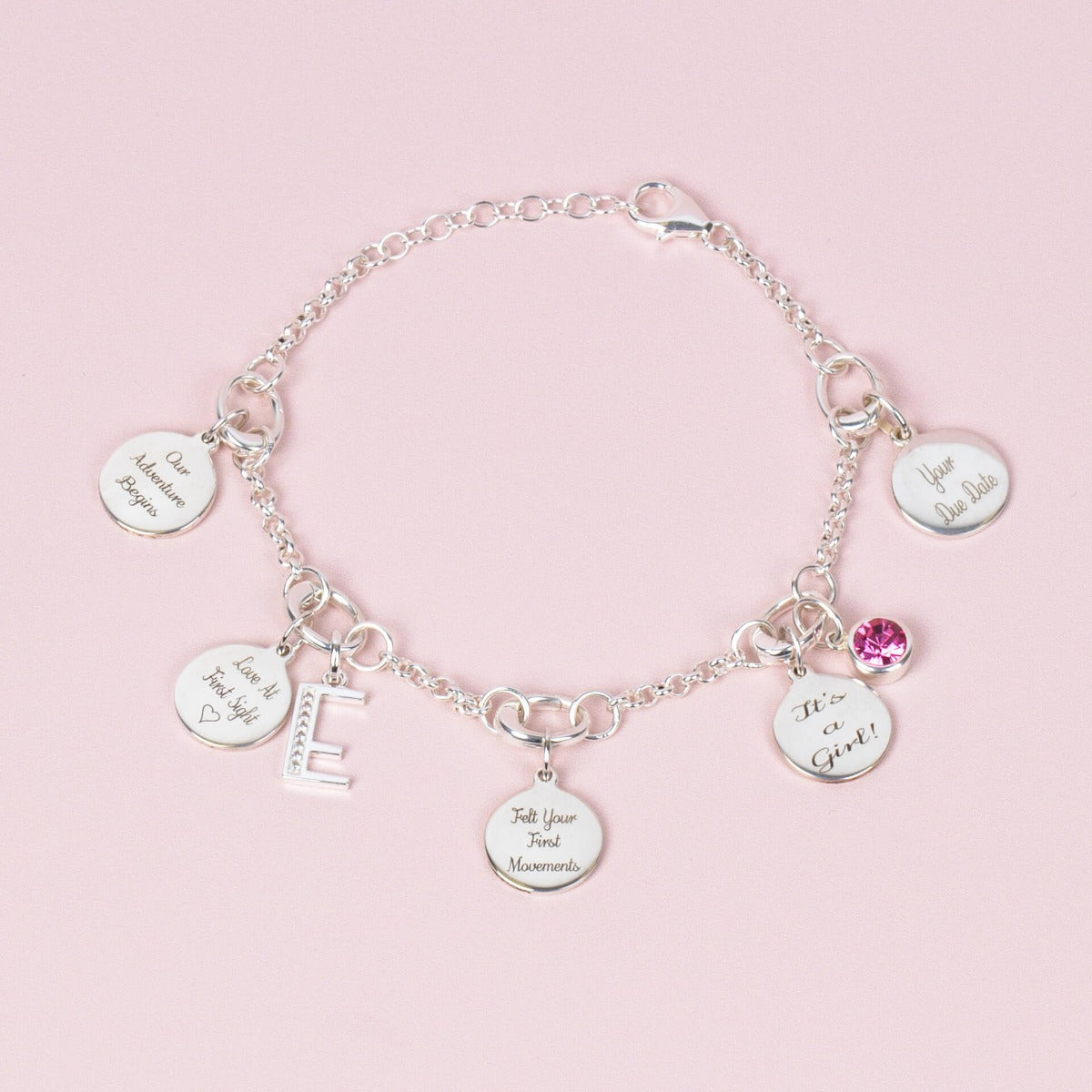 Gecko Jewellery Sterling Silver 5 Link Charm Bracelet for Women