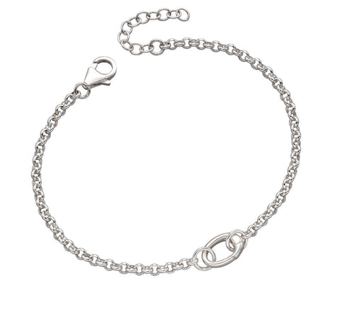 Gecko Jewellery Single Link Charm Bracelet – Sterling Silver Chain