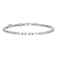 Diamonfire Baguette and Round Zirconia Bracelet in Sterling Silver