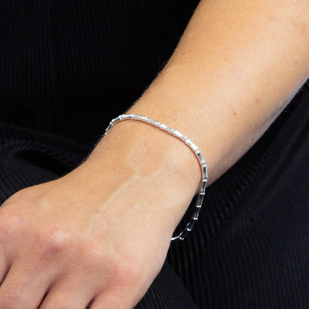 Gecko Jewellery Bamboo Tennis Bracelet | Polished 925 Sterling Silver