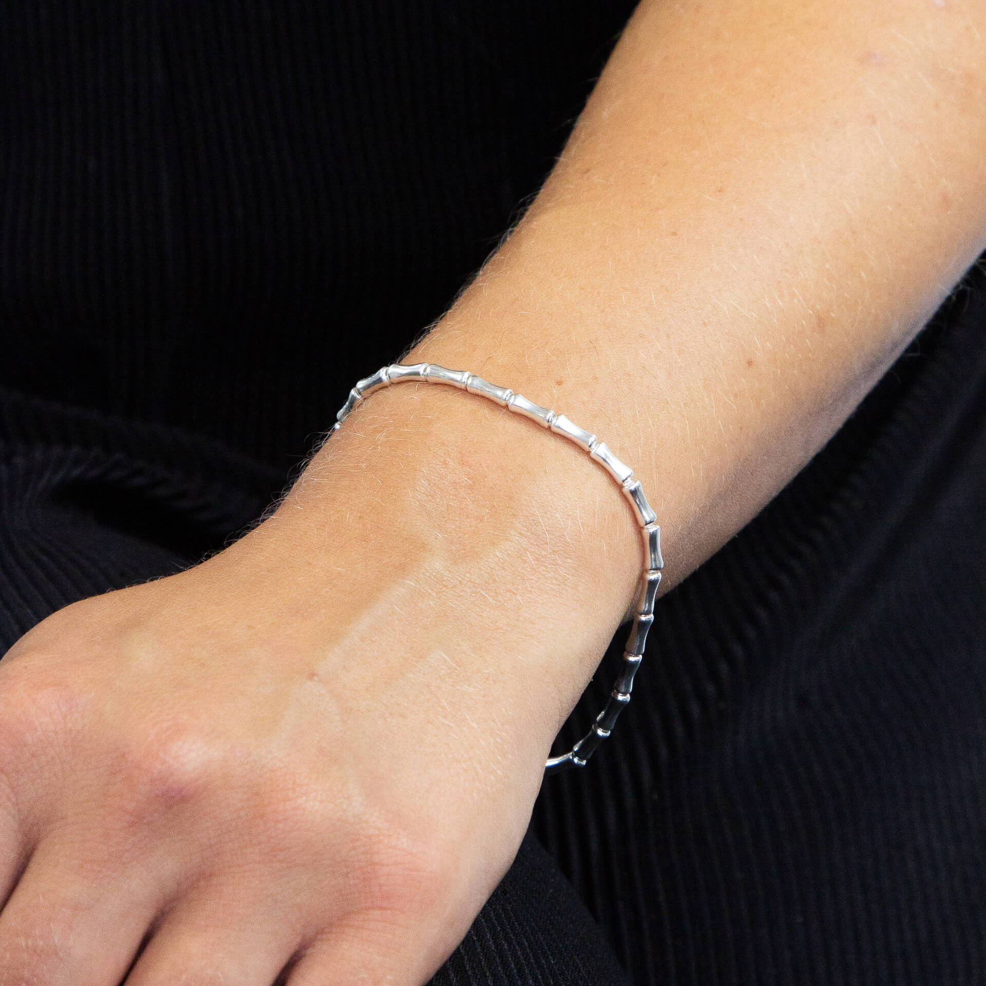 Gecko Jewellery Bamboo Tennis Bracelet | Polished 925 Sterling Silver