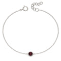 Crystal Birthstone Bracelet | Sterling Silver Adjustable Chain by Gecko