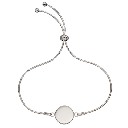 Gecko Jewellery Sterling Silver Disc Toggle Bracelet - Engravable Gift