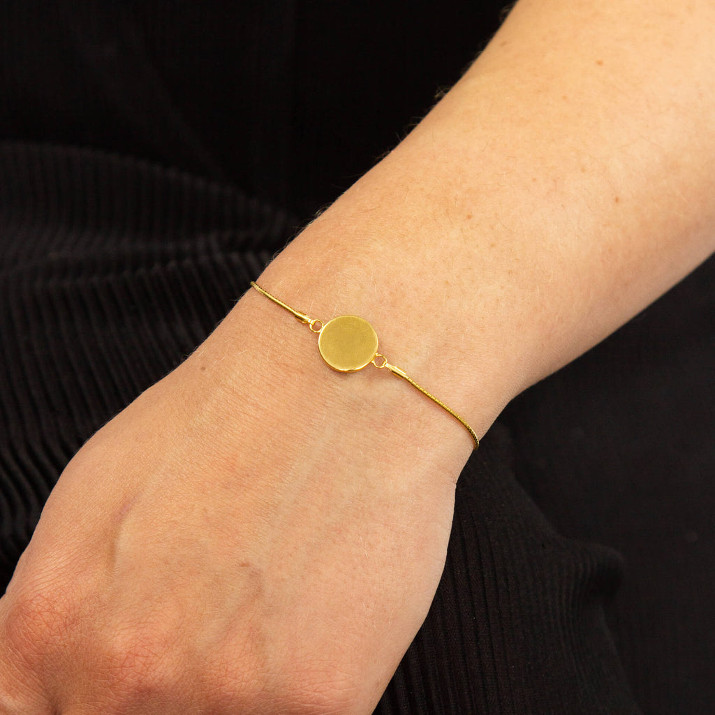 Gecko Jewellery Sterling Silver Disc Toggle Bracelet - Engravable Gift