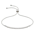 Gecko Jewellery White Cubic Zirconia Bar Toggle Adjustable Bracelet