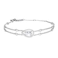 Gecko Jewellery Teardrop Double Row Bracelet | Sterling Silver Zirconia