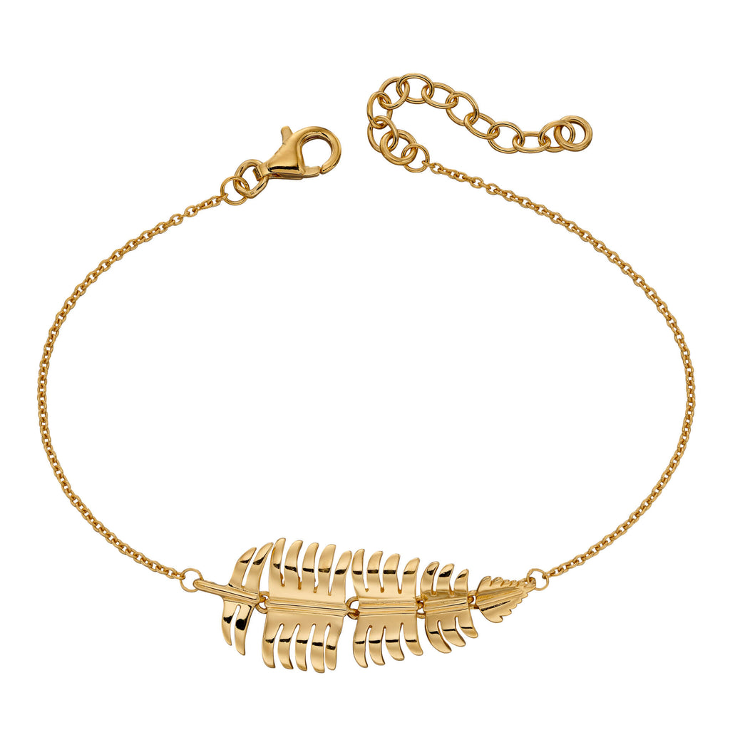 Gecko Jewellery Palm Leaf Bracelet – Sterling Silver Tropical Design