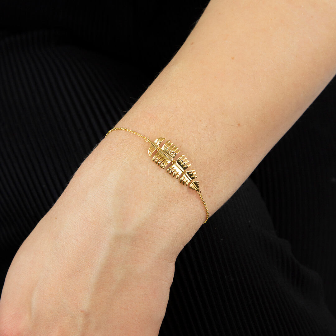 Gecko Jewellery Palm Leaf Bracelet – Sterling Silver Tropical Design