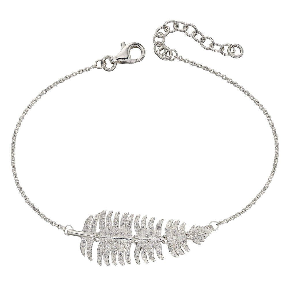 Gecko Jewellery Palm Leaf Bracelet – Sterling Silver Tropical Design