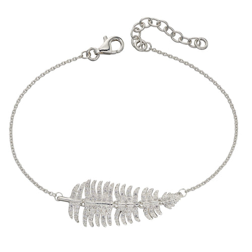 Gecko Jewellery Palm Leaf Bracelet – Sterling Silver Tropical Design