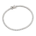 Gecko Jewellery Rhodium Plated 2mm Bezel Set Cubic Zirconia Bracelet
