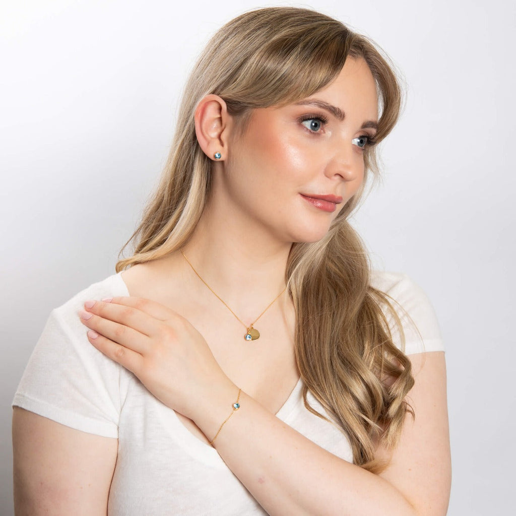 Crystal Birthstone Bracelet | Sterling Silver Adjustable Chain by Gecko