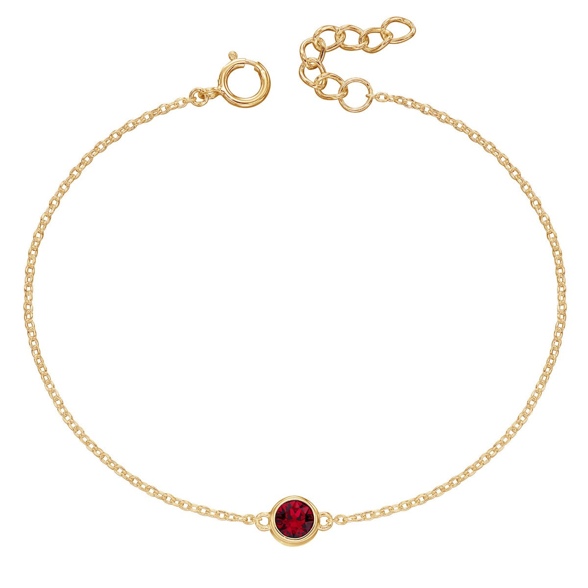 Crystal Birthstone Bracelet | Sterling Silver Adjustable Chain by Gecko