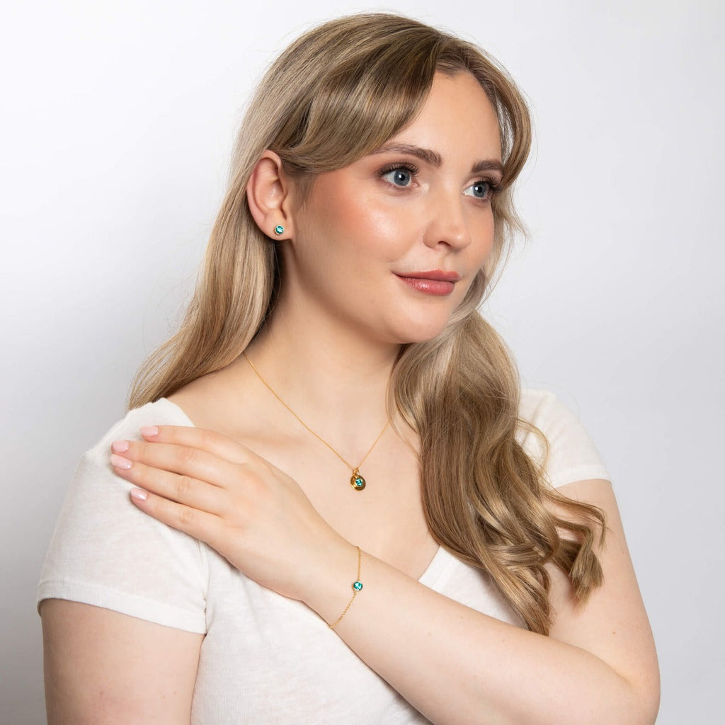 Crystal Birthstone Bracelet | Sterling Silver Adjustable Chain by Gecko