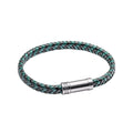 Gecko Jewellery Black and Forest Green Braided Leather Bracelet