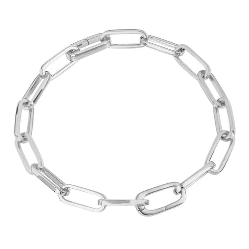 Gecko Jewellery Recycled Sterling Silver Long Link Charm Bracelet