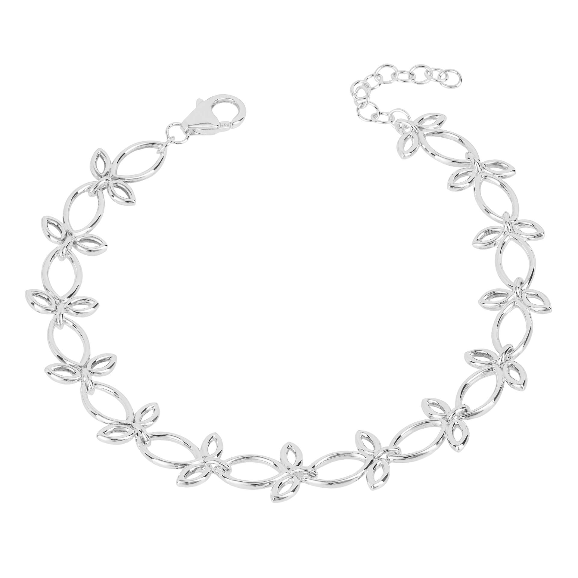 Gecko Jewellery Leaf Trio Chain Bracelet – Recycled Sterling Silver