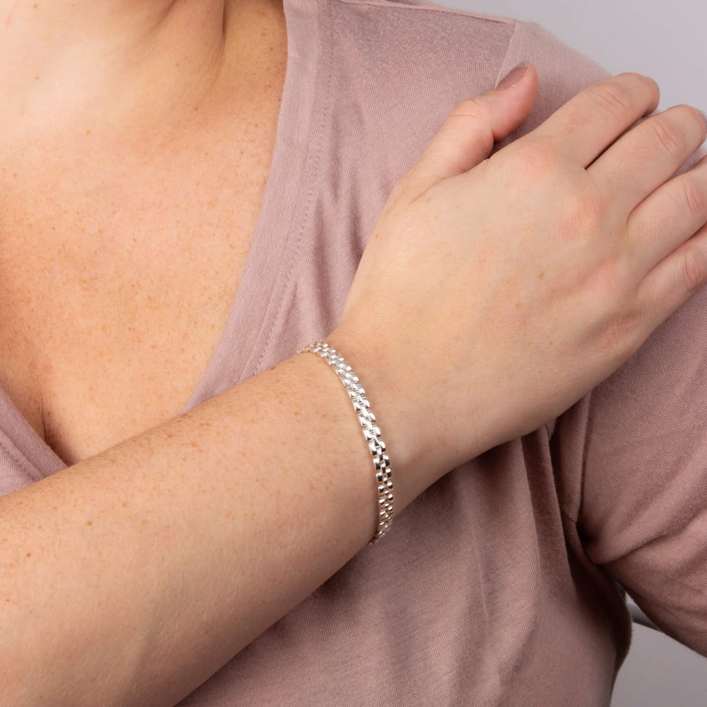 Gecko Jewellery Recycled Sterling Silver Watch Strap Chain Bracelet