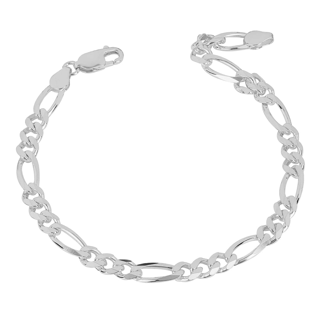 Gecko Jewellery Heavyweight Figaro Chain Bracelet in Sterling Silver