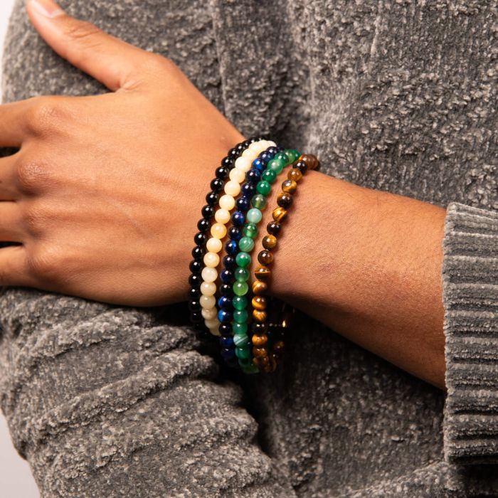 Gecko Jewellery Healing Bead Bracelet – Stainless Steel & Natural Stones