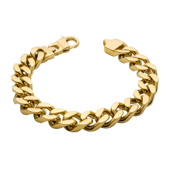 Gecko Jewellery Heavyweight Curb Chain Bracelet – Stainless Steel 22cm